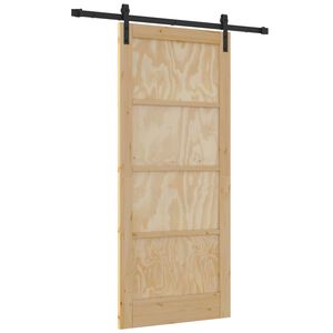 vidaXL Преплъзваща се врата Натурално 86 x 198,5 см