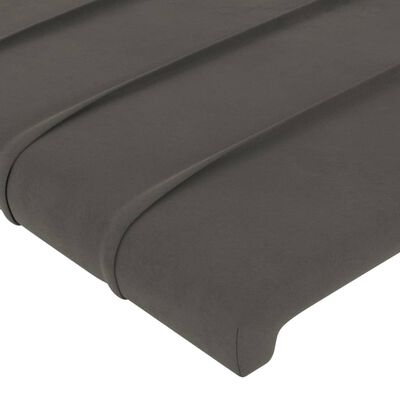 vidaXL Горни табли за легло, 2 бр, тъмносиви, 100x5x78/88 см, кадифе