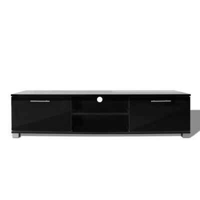 vidaXL ТВ шкаф, черен гланц, 120x40,5x35 см