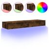 vidaXL ТВ шкафове с LED осветление, 2 бр, опушен дъб, 60x35x15,5 см