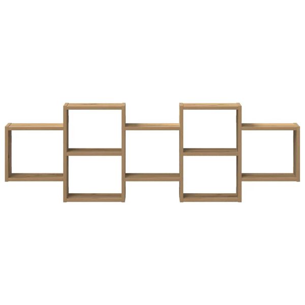 vidaXL Стенен рафт, дъб артизан, 129x18x42 см, инженерно дърво