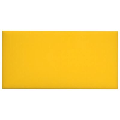 vidaXL Стенни панели, 12 бр, жълти,60x30 см, кадифе, 2,16 м²