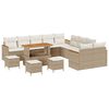 vidaXL Градински Софа Комплект 14 pcs Бежово полиратан