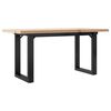 vidaXL Кафе маса О-образна рамка 90x40x45,5 см бор масив и стомана
