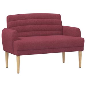 vidaXL Двуместен диван с копчета Виненочервен 116 x 67 x 80 см Текстил