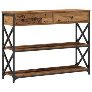 vidaXL Конзолна маса Старо дърво 100 x 28 x 75 см