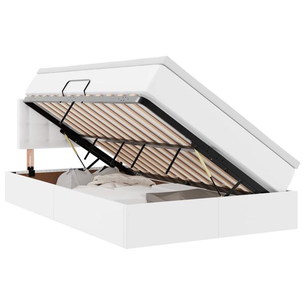 vidaXL Легло с място за съхранение и матрак с матрак Бяло 120 x 190 cm
