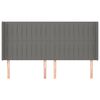 vidaXL Горна табла за легло с уши, тъмносива, 163x16x118/128 см, плат