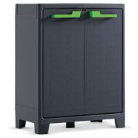 Keter Нисък шкаф за съхранение Moby, графитено сив, 100 см