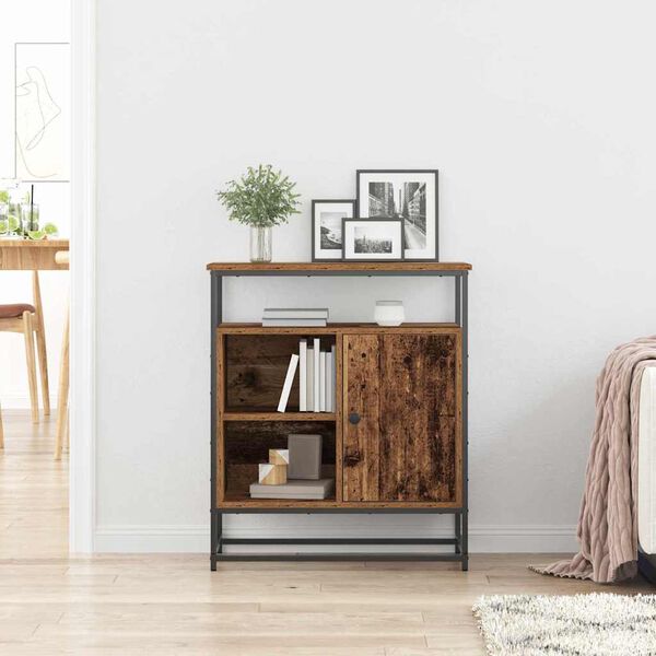 vidaXL Служебен шкаф Старо дърво 69 x 35 x 80 см Инженерно дърво