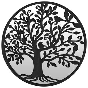 vidaXL Огледало черно 40x2,5 см желязо кръгло за употреба на закрито