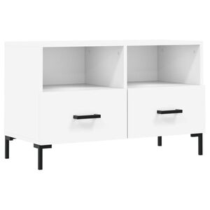 vidaXL ТВ шкаф, бял, 80x36x50 см, инженерно дърво