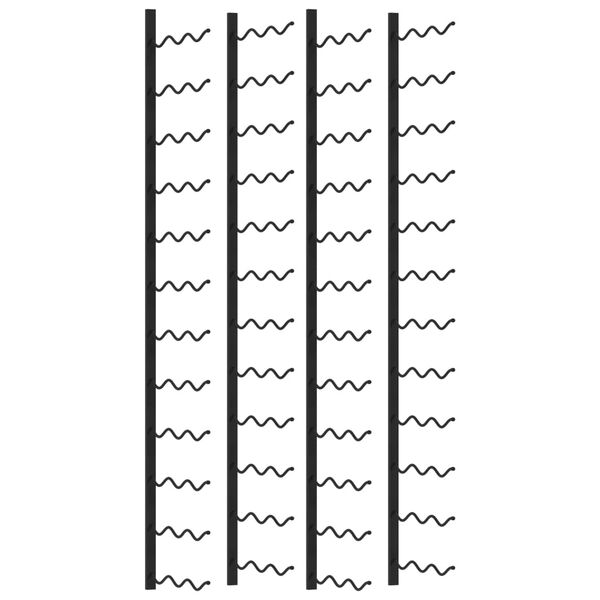 vidaXL Стойки за вино за 72 бутилки стенен монтаж 2 бр черни желязо