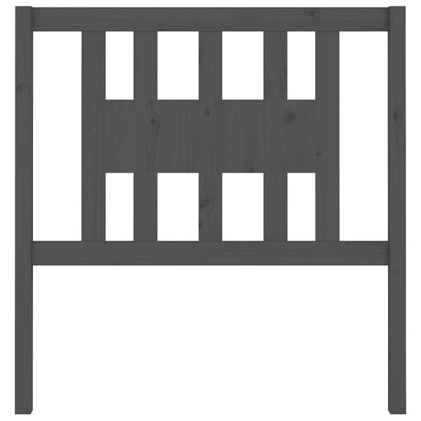 vidaXL Табла за спалня, сива, 81x4x100 см, бор масив