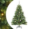 vidaXL С изкуствено коледно дърво с поставка Зелен 150 cm PE и PVC