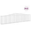 vidaXL Габионни кошници арка 15 бр 400x30x80/100 см поцинковано желязо