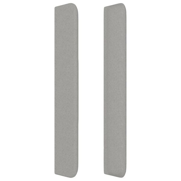 vidaXL Горна табла за легло с уши, светлосива, 163x16x118/128 см, плат