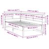 vidaXL Легло с етажерка за книги, без матрак, 90x200 см, бор масив