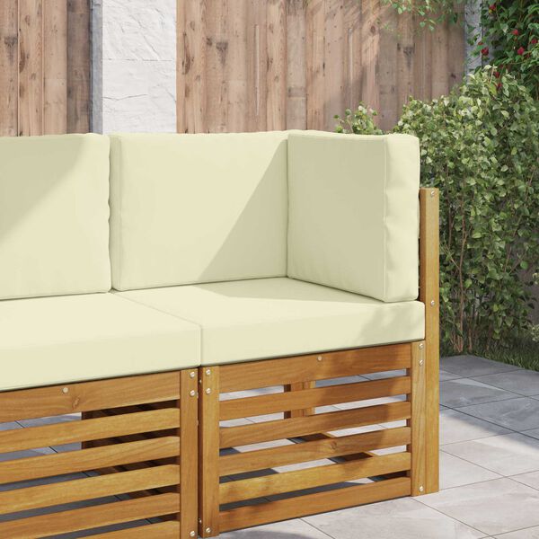 vidaXL Възглавница за диван на открито 3 pcs Крем Полиестер