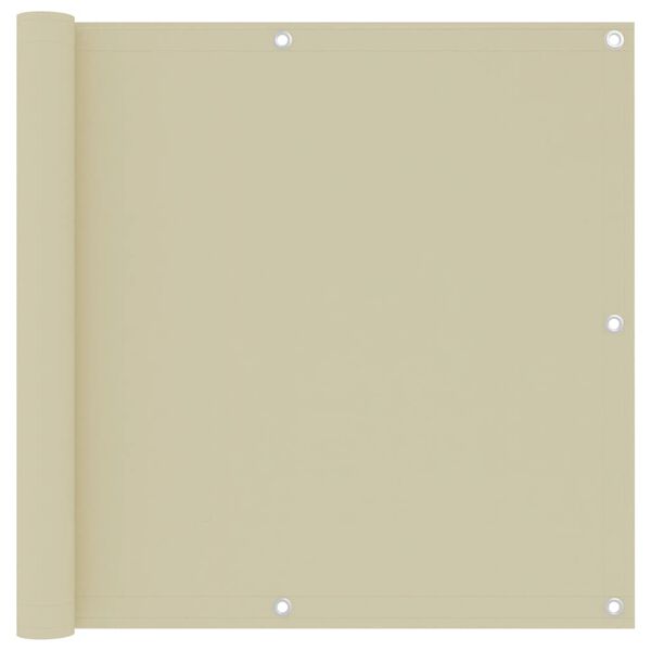 vidaXL Балконски параван, кремав, 90x300 см, плат оксфорд