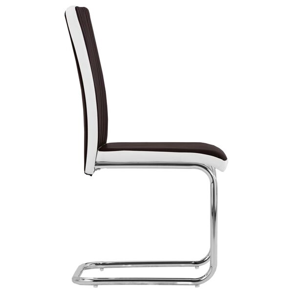 vidaXL Конзолни трапезни столове, 2 бр, кафяви, изкуствена кожа