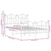 vidaXL Метална рамка за легло с горна и долна табла, бяла, 120x200 см