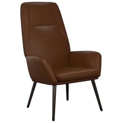 vidaXL Релакс стол, лъскаво кафяво, изкуствена кожа