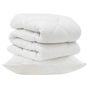 vidaXL Завивка с възглавница 2 pcs Бяло Микрофибър