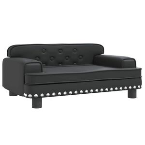 vidaXL Кучешко легло, черно, 70x45x30 см, изкуствена кожа