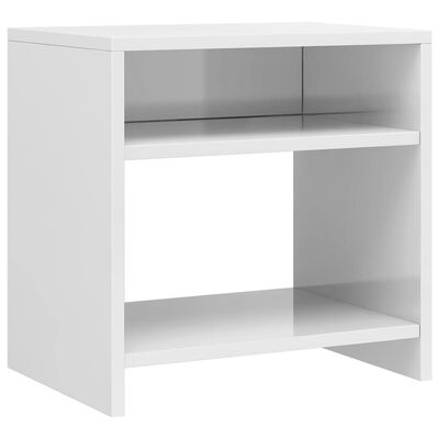 vidaXL Нощно шкафче, бяло със силен гланц, 40x30x40 см, ПДЧ