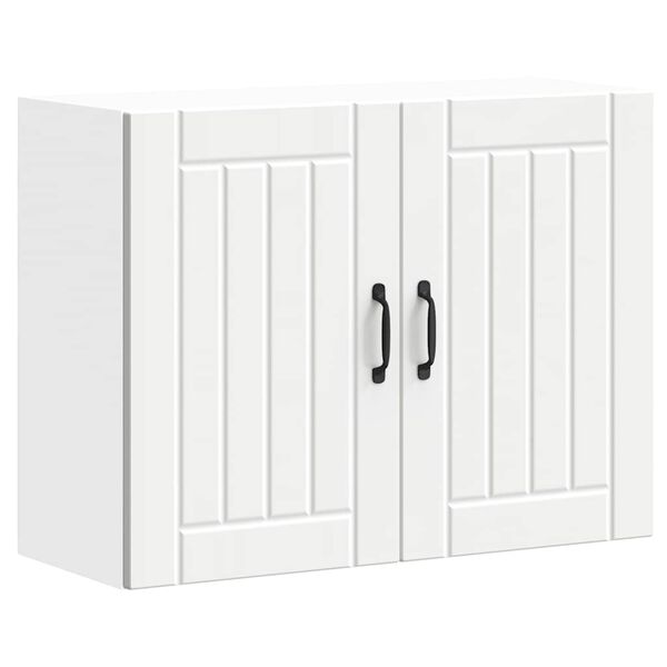 vidaXL Кухненски стенен шкаф Lucca, бял, инженерно дърво