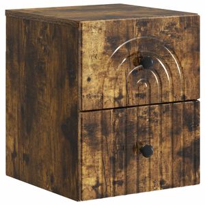 vidaXL Спален шкаф с монтаж на стена Опушен дъб 33 x 34,5 x 40 см