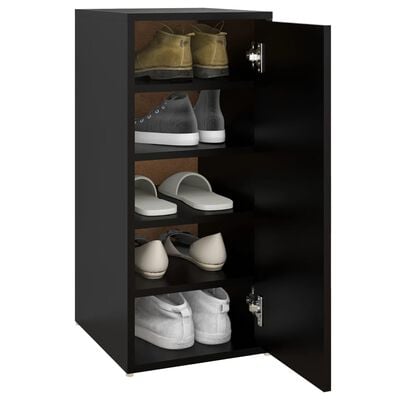 vidaXL Шкафов за обувки, черен, 32x35x70 см, ПДЧ