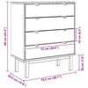 vidaXL Шкаф с чекмеджета OTTA кафяво и сиво 76,5x39,5x90 см бор масив