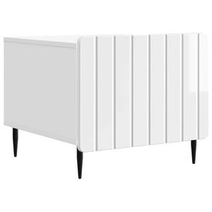 vidaXL Масичка за кафе Бял гланц 49 x 50 x 42 см Инженерна дървесина