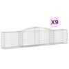 vidaXL Габионни кошници арка 9 бр 400x50x80/100 см поцинковано желязо