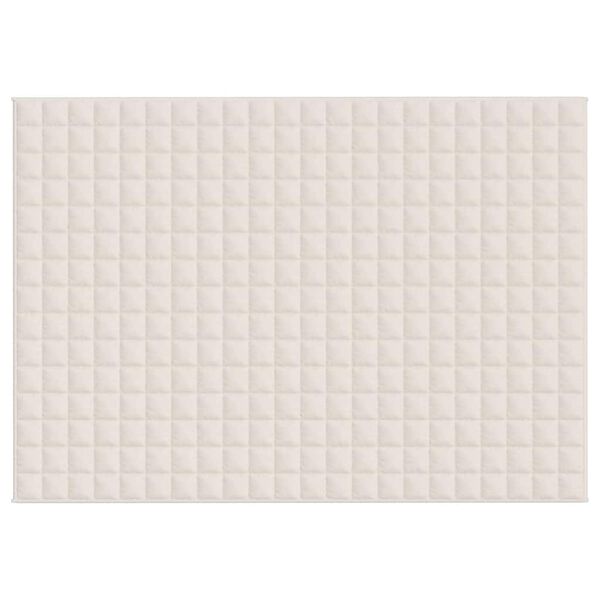 vidaXL Утежнено одеяло светлокремаво 155x220 см 7 кг плат