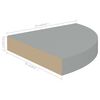 323903 vidaXL Floating Corner Shelves 4 pcs Grey 25x25x3,8 cm MDF