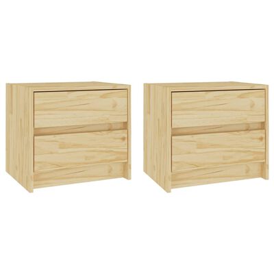 vidaXL Нощни шкафчета, 2 бр, 40x30,5x35,5 см, бор масив