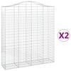 vidaXL Габионни кошници арка 2 бр 200x50x220/240 см поцинковано желязо