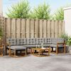 vidaXL Комплект дивани за открито 8 pcs Естествено и светло сиво