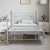 vidaXL Метална рамка за легло с горна и долна табла, бяла, 100x200 см