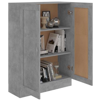 vidaXL Шкаф за книги, бетонно сив, 82,5x30,5x115 см, ПДЧ