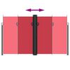 vidaXL Прибираща се странична тента, червена, 200x1200 см