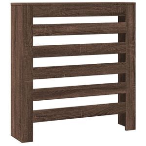 vidaXL Капак за радиатор, кафяв дъб, 78x20x82 см, инженерно дърво