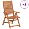 vidaXL Сгъваеми столове с регулируема облегалка, 8 бр., 56x72x107 см, масивна акация