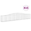 vidaXL Габионни кошници арка 15 бр 400x30x60/80 см поцинковано желязо