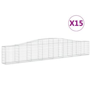 vidaXL Габионни кошници арка 15 бр 400x30x60/80 см поцинковано желязо
