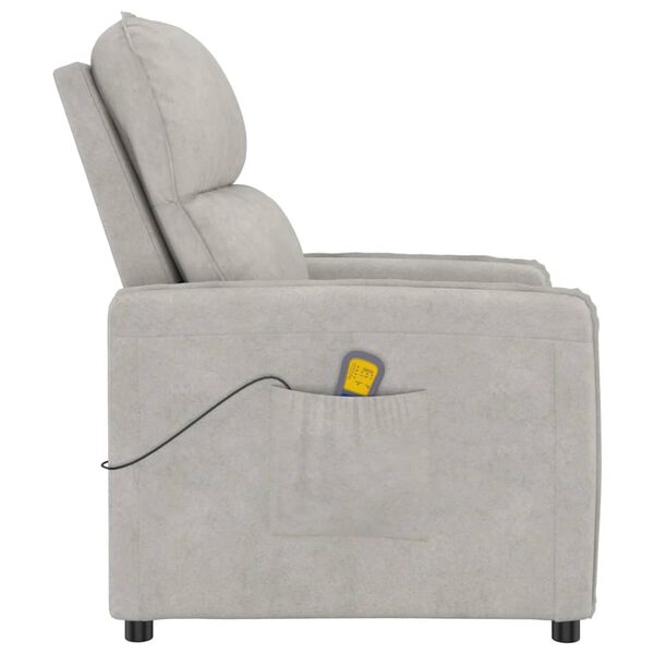 vidaXL Масажен стол светлосив микрофибърен плат