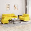 vidaXL Комплект дивани 3 части с възглавници светложълт текстил